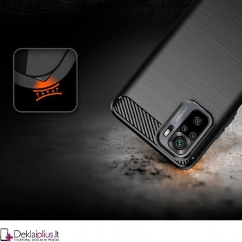 Carbon guminis dėklas - juodas (telefonui Xiaomi Poco M3 Pro/Redmi Note 10 5G) 